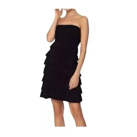 GAP | Dresses | Gap Womens Strapless Ruffled Dress Sz Tall Black Cocktail  Formal Whimsygoth